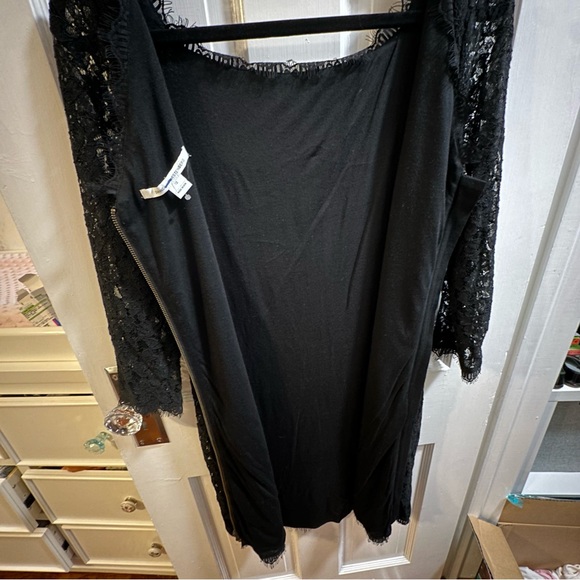 EUC Diane von Furstenburg Black Lace Zarita Sheath Dress Full Zip Back - Picture 10 of 16